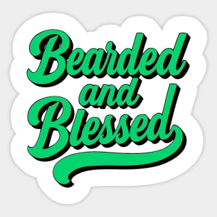 Bearded and Blessed Typography Father's Day Design Sticker
